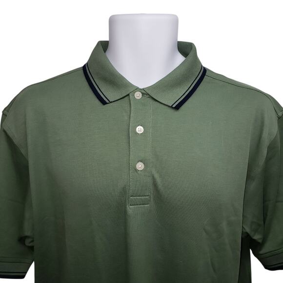 Devon & Jones Mens Classic Polo Sz S Dill Green Pima Cotton Short Sleeve Y2K - Picture 3 of 9